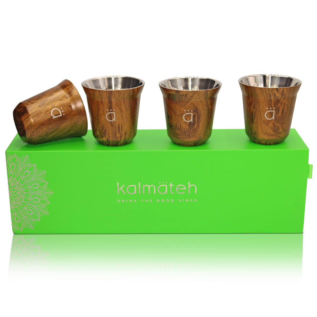 Kalmateh Espresso Coffee Stainless Steel Cups- Set of 4- 80ml