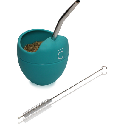 Turquoise Silicone Yerba Mate Gourd 5oz with Bombilla