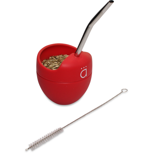 Red Silicone Yerba Mate Gourd 5oz with Bombilla