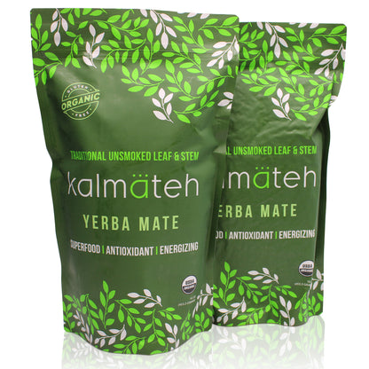 Organic Yerba Mate by Kalmateh - 2 lb. Traditional Unsmoked (2 Packs)