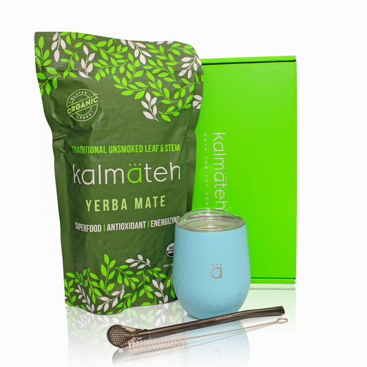 Pastel Blue Yerba Mate Starter Set- 8 oz