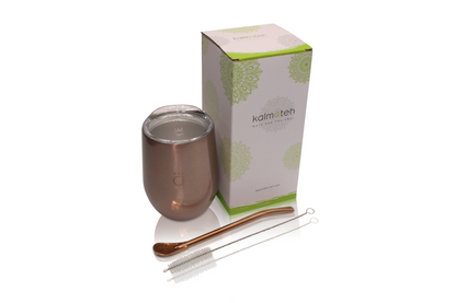 Rose Gold XL Yerba Mate Gourd 12oz with Bombilla