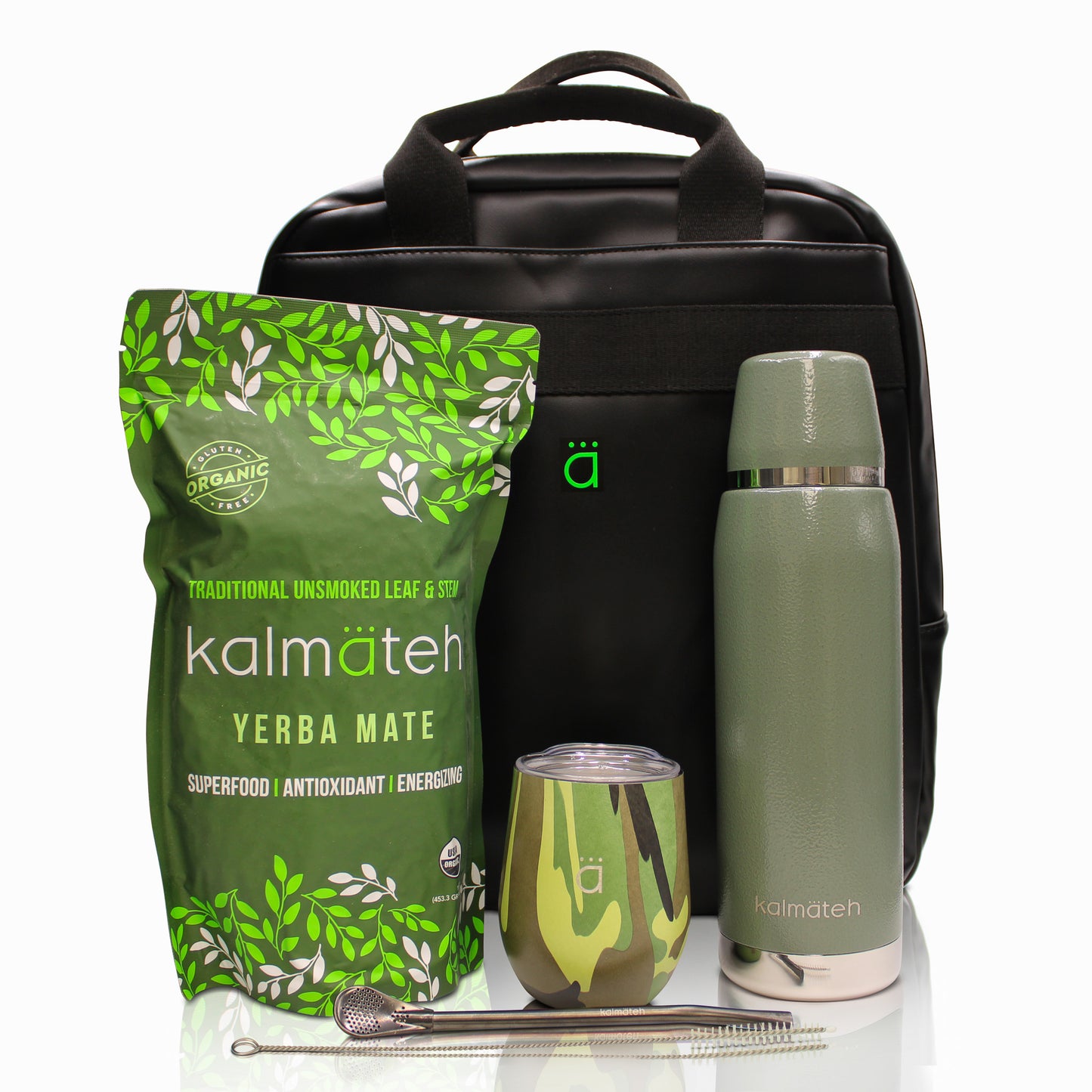 Complete Camo Green & Military Green Yerba Mate Set