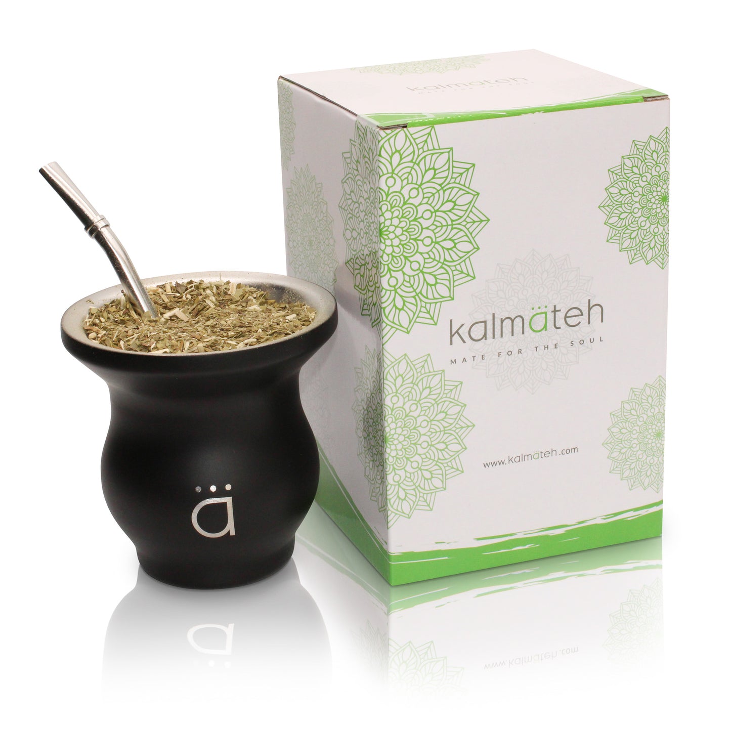 Matte Black Elegant Yerba Mate Starter Set- 9 oz