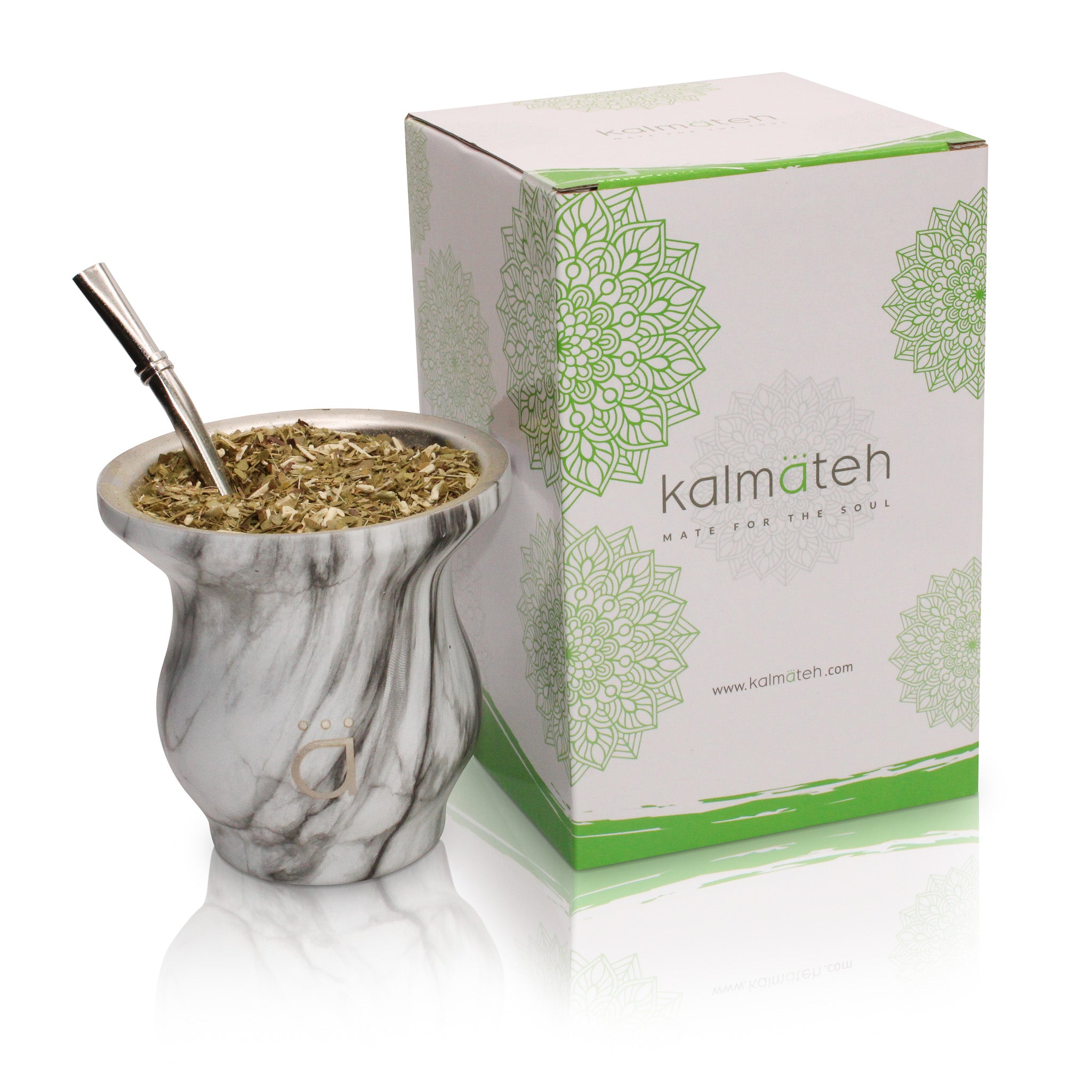 Juego de iniciación para yerba mate elegante de mármol