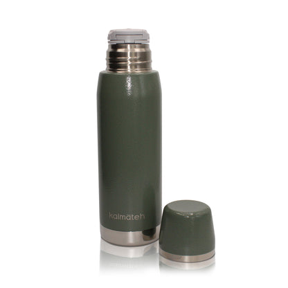 Marble Petite Gourd and Military Green Sport Thermos Set