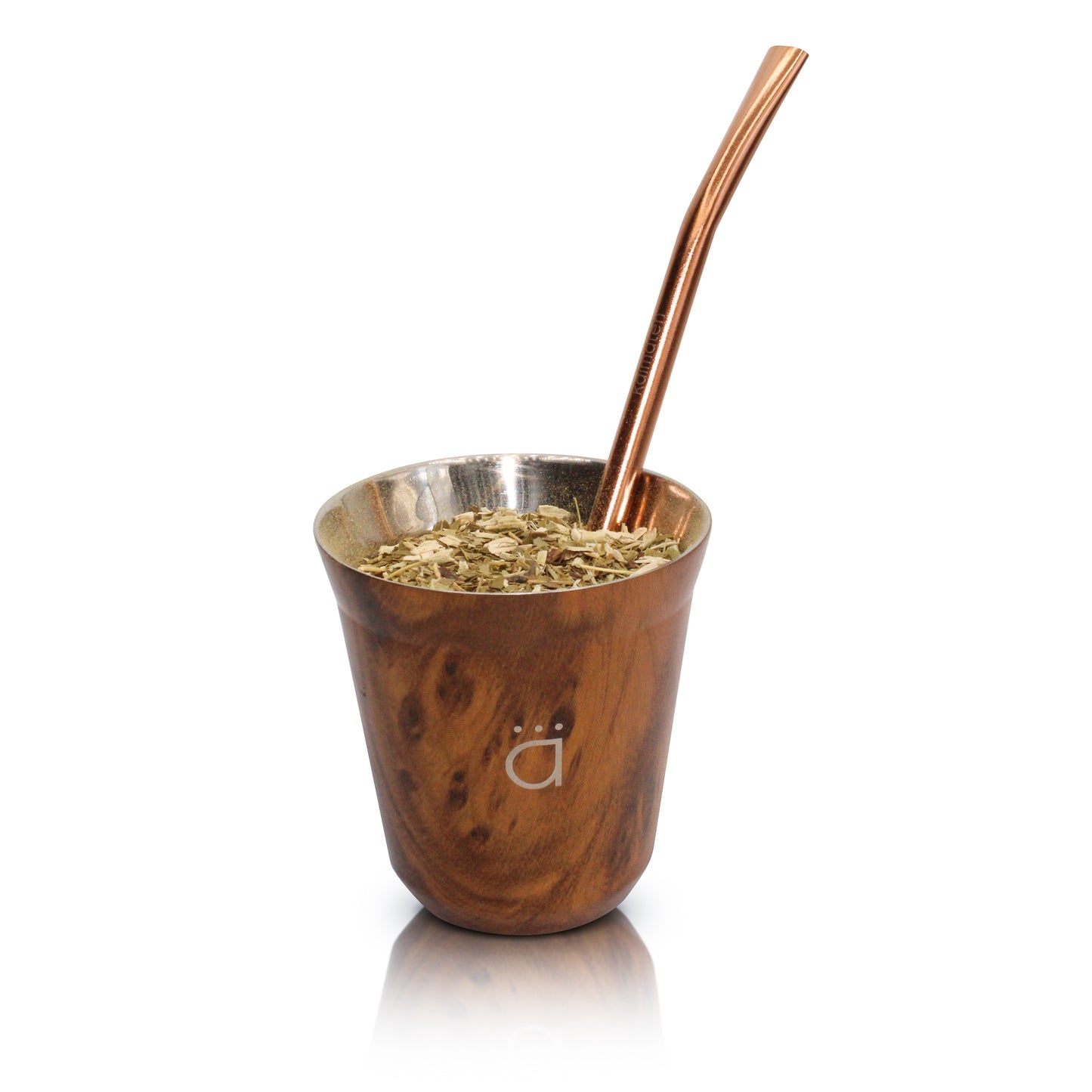 Wood Petite Yerba Mate Gourd 5oz with Bombilla