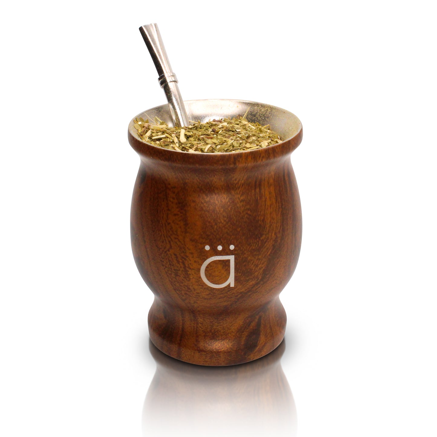 Wood Traditional Yerba Mate Gourd 8,6oz with Bombilla