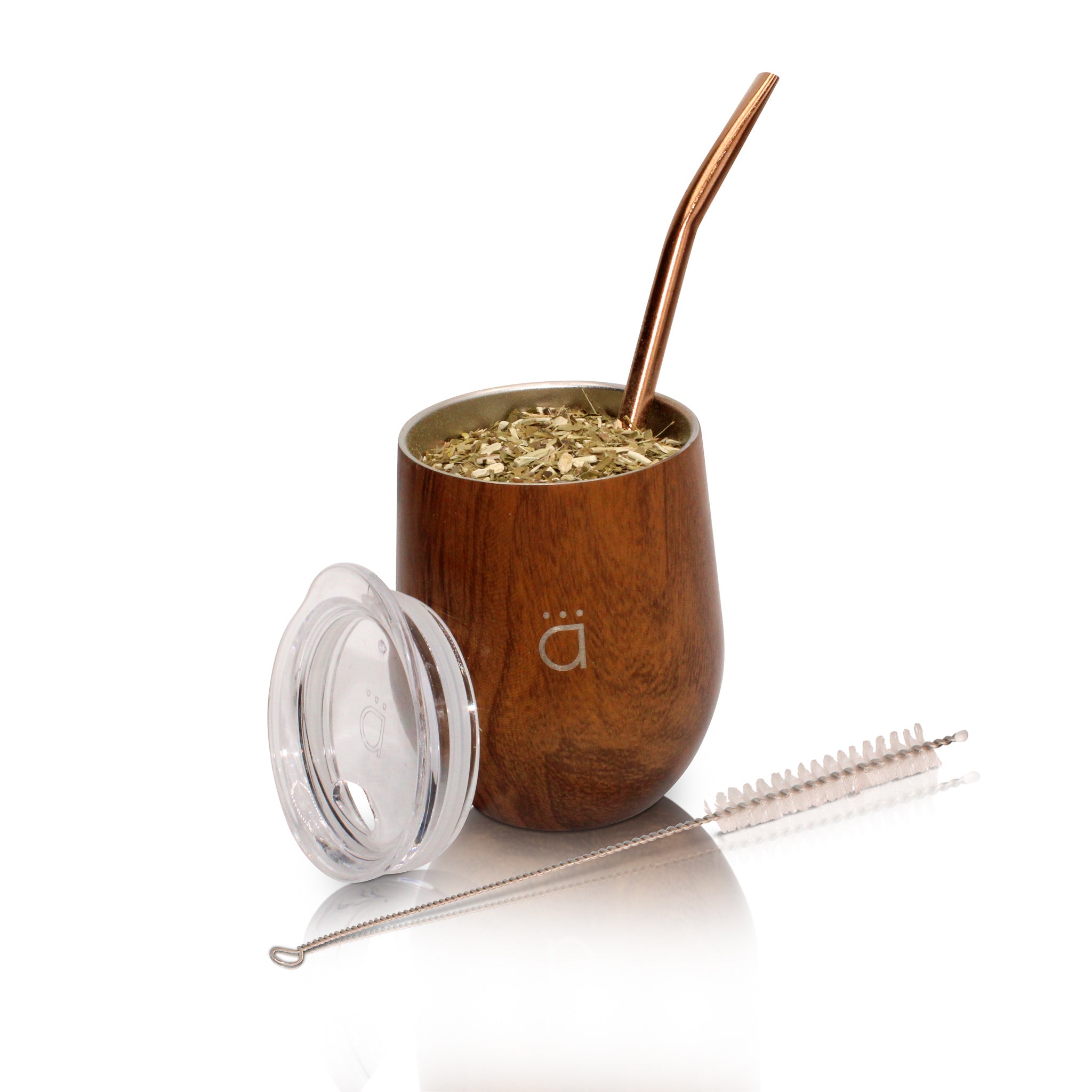 Juego mediano de yerba mate de madera