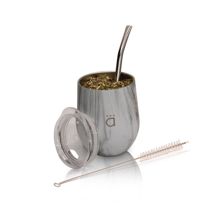 Marble Classic Yerba Mate Gourd 8oz with Bombilla