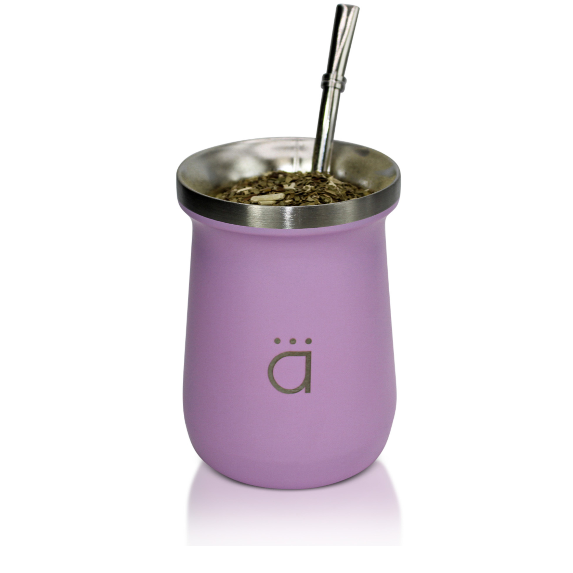 Pastel Pink Modern Yerba Mate Gourd 10oz with Bombilla
