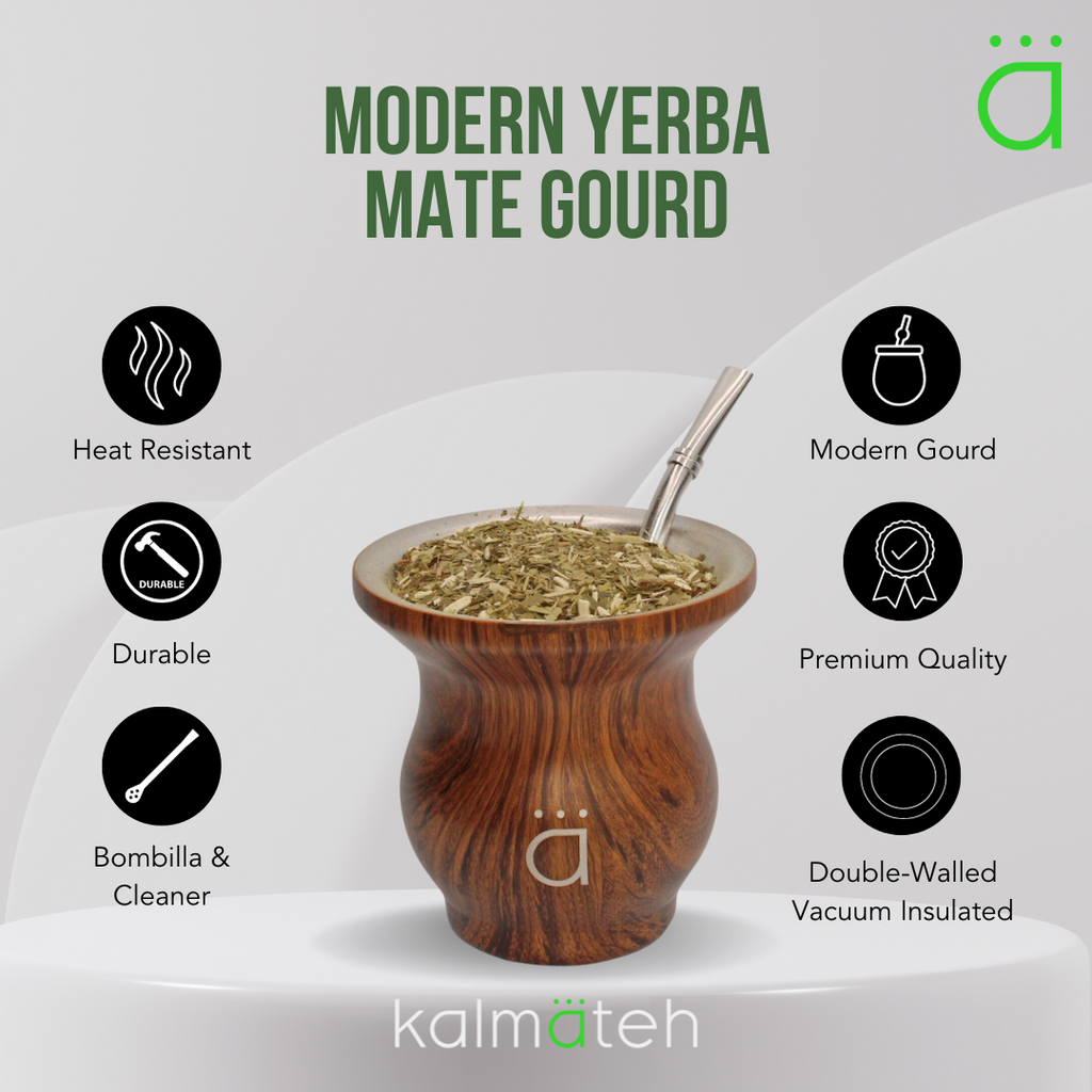 Yerba Mate Set Thermos With Yerba Mate Gourd and Bombilla 