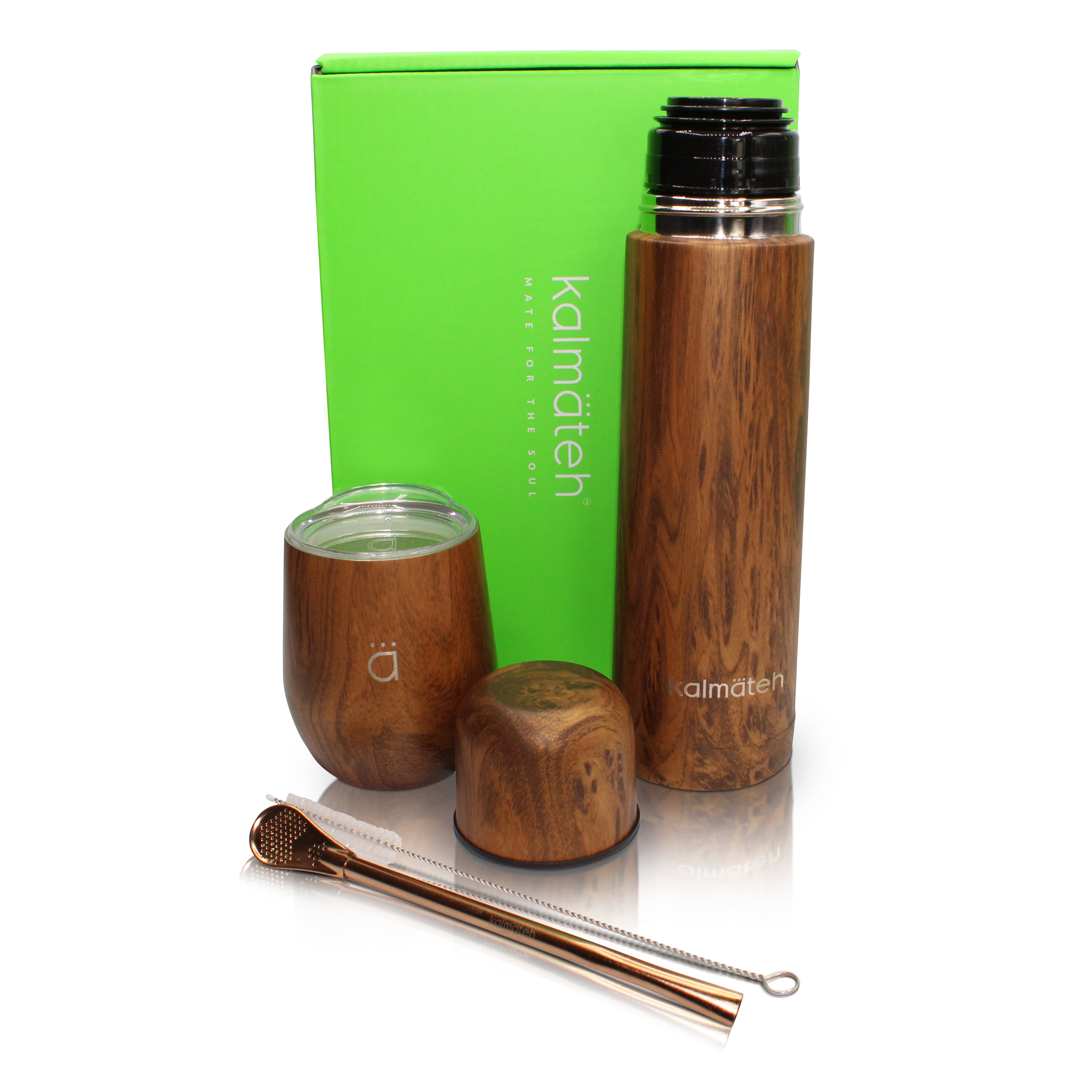 Juego mediano de yerba mate de madera