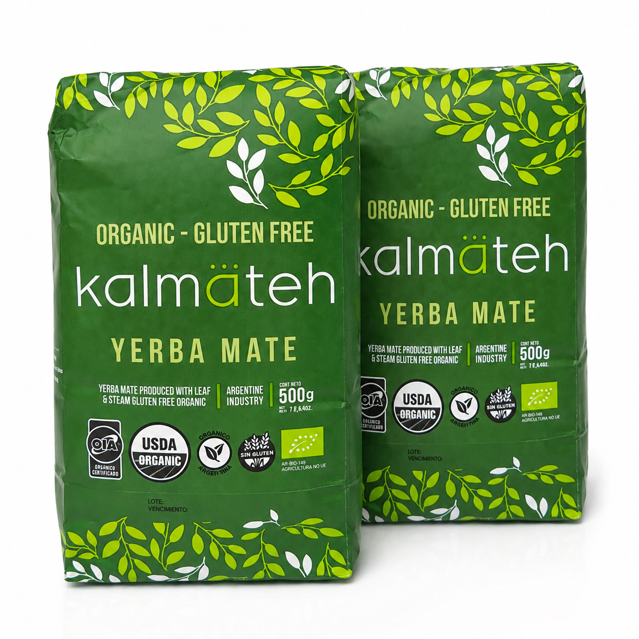 Organic Yerba Mate by Kalmateh - 2 lb. Traditional (2 Packs)