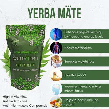 Organic Yerba Mate by Kalmateh - 1 lb. Traditional Unsmoked