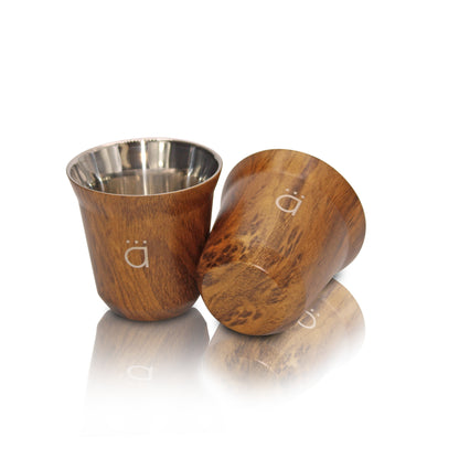 Wood Espresso Coffee Cups (Set of 4)- 2.7oz