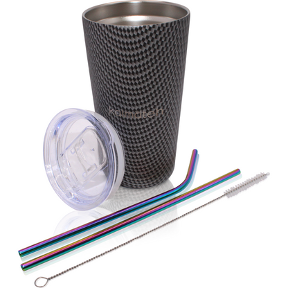 Galactic Black Travel Tumbler (with 2 Straws)