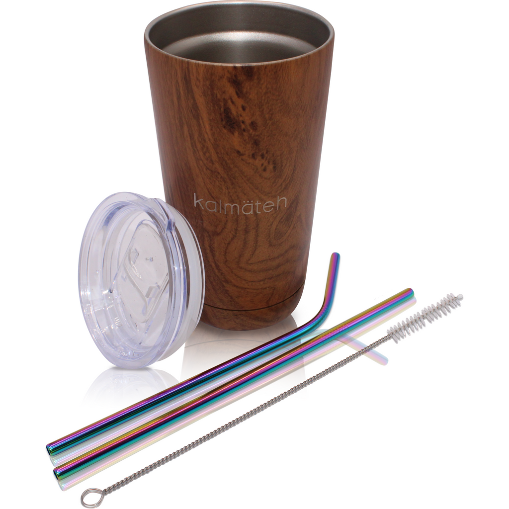 Wood Travel Tumbler (with 2 Straws)