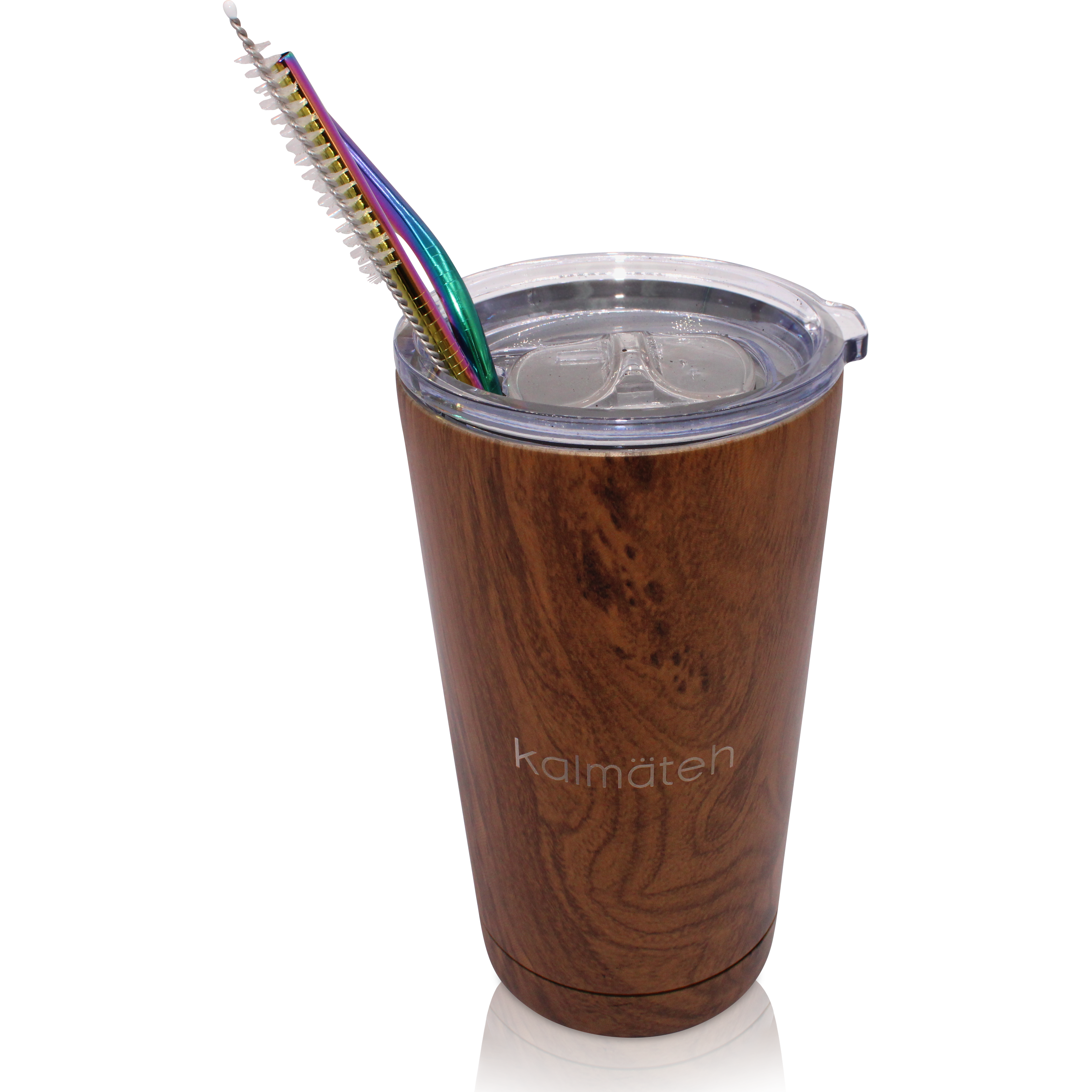 Wood Travel Tumbler (with 2 Straws)