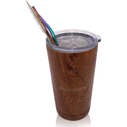 Wood Travel Tumbler (with 2 Straws)