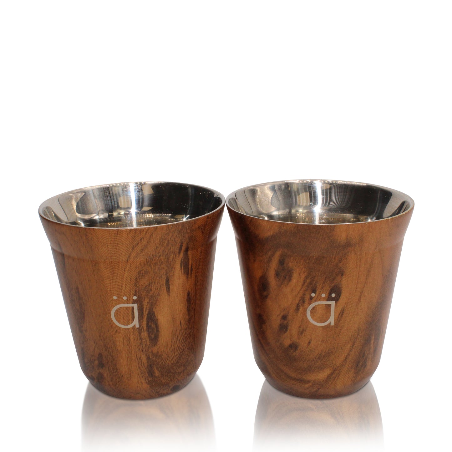 Wood Coffee Cups Set of 2 (5 oz)