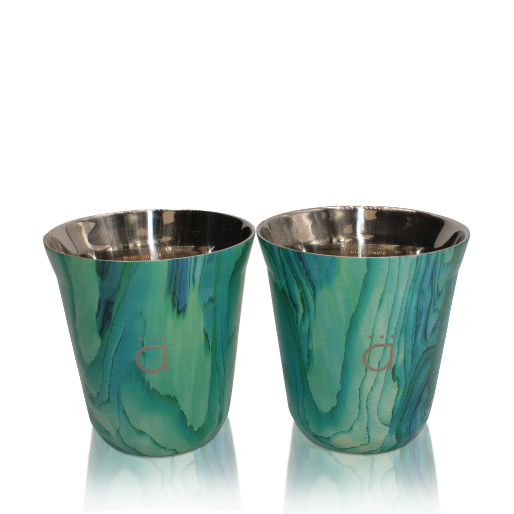 Turquoise Coffee Cups- Set of 2 (5 oz)