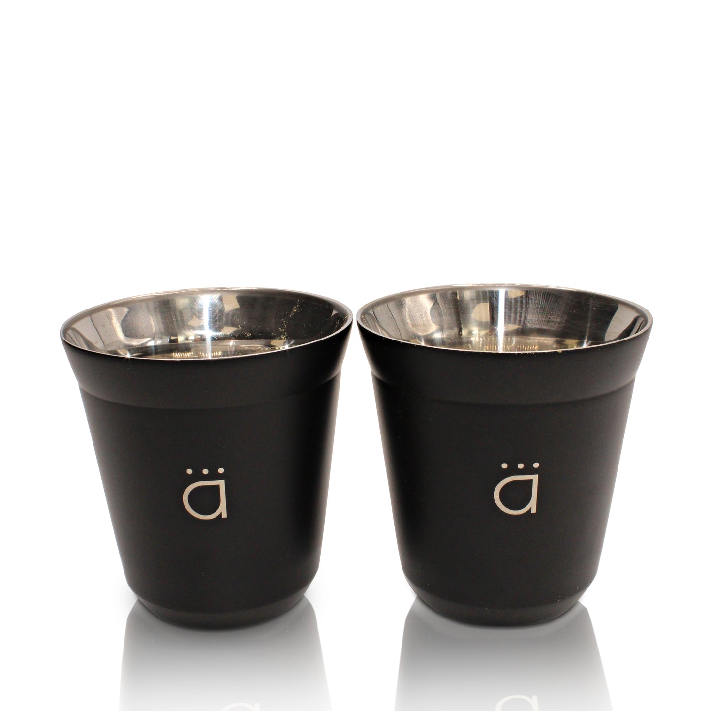 Matte Black Coffee Cups Set of 2 (5 oz)