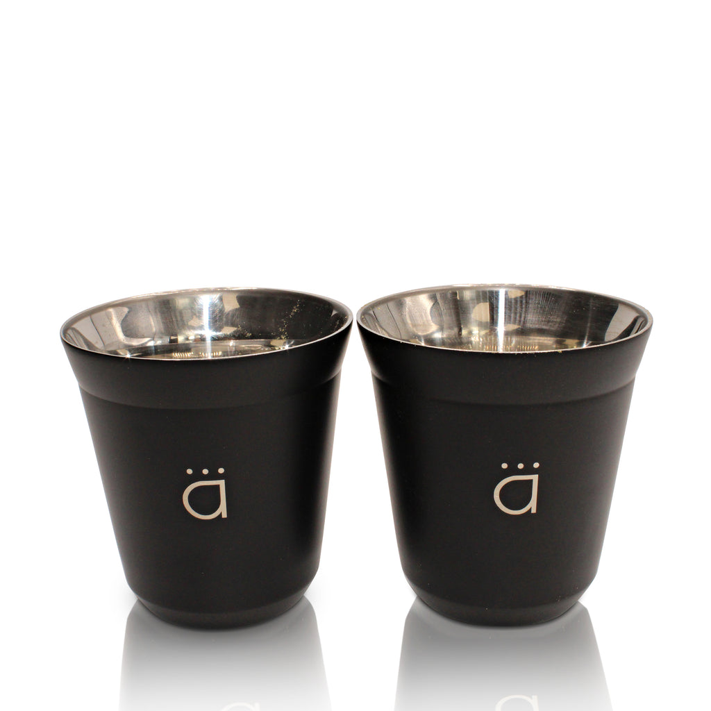 Matte Black Coffee Cups- Set of 2 (5 oz)