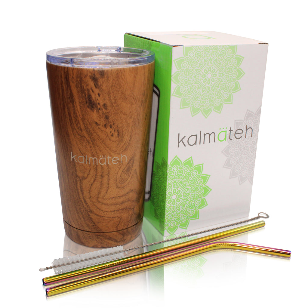 Wood Travel Tumbler (with 2 Straws)
