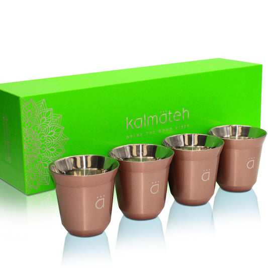 Rose Gold Espresso Coffee Cups (Set of 4)- 2.7oz