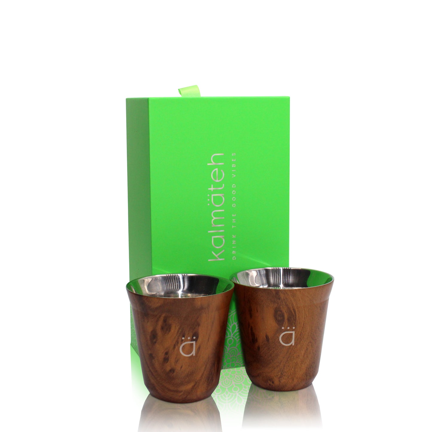 Wood Coffee Cups Set of 2 (5 oz)