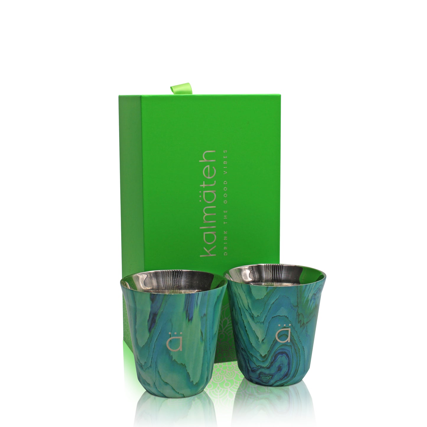 Turquoise Coffee Cups- Set of 2 (5 oz)