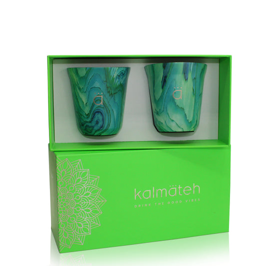 Turquoise Coffee Cups Set of 2 (5 oz)