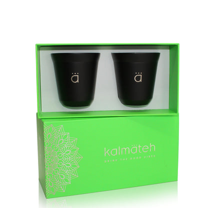 Matte Black Coffee Cups Set of 2 (5 oz)