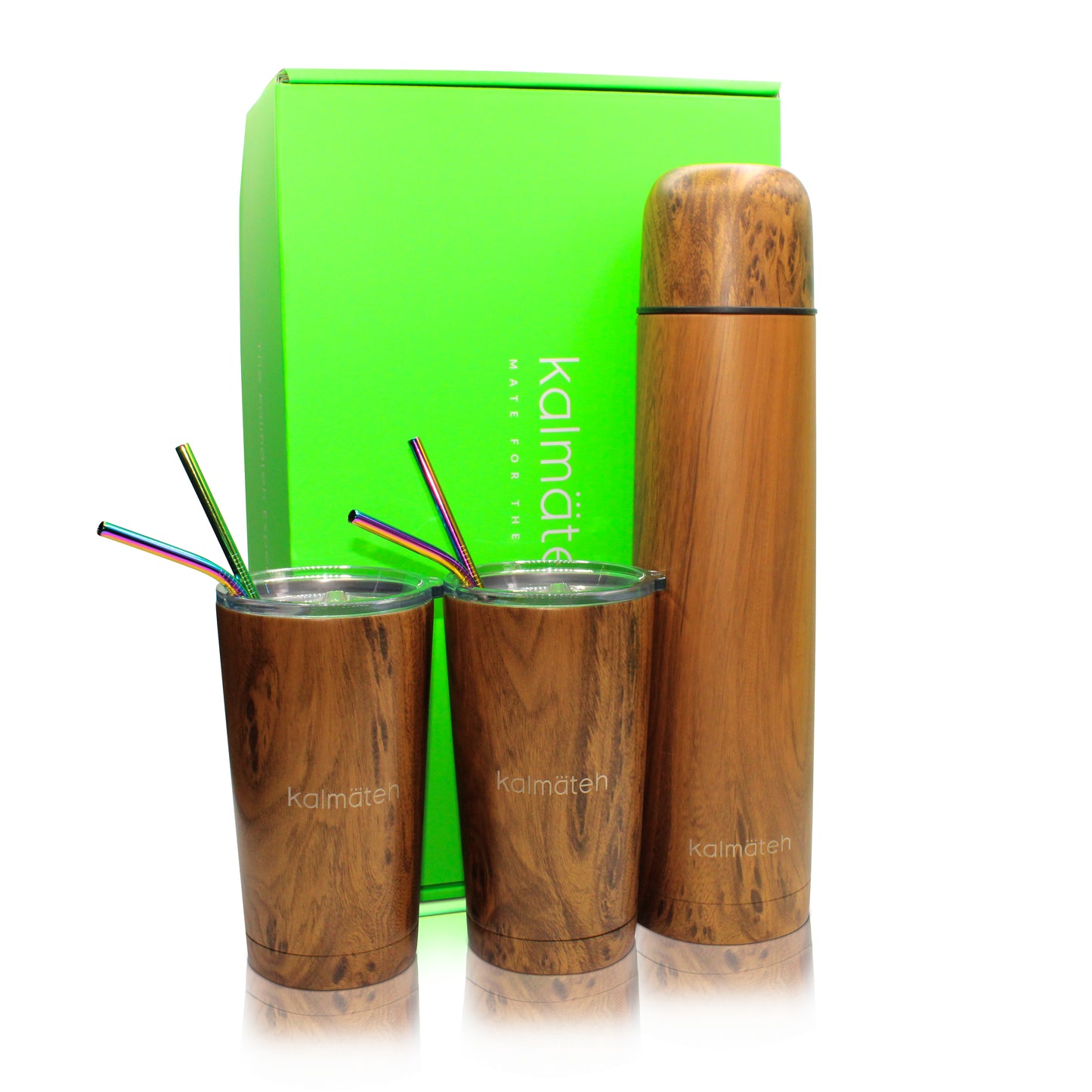 Wood Travel Tumblers Set