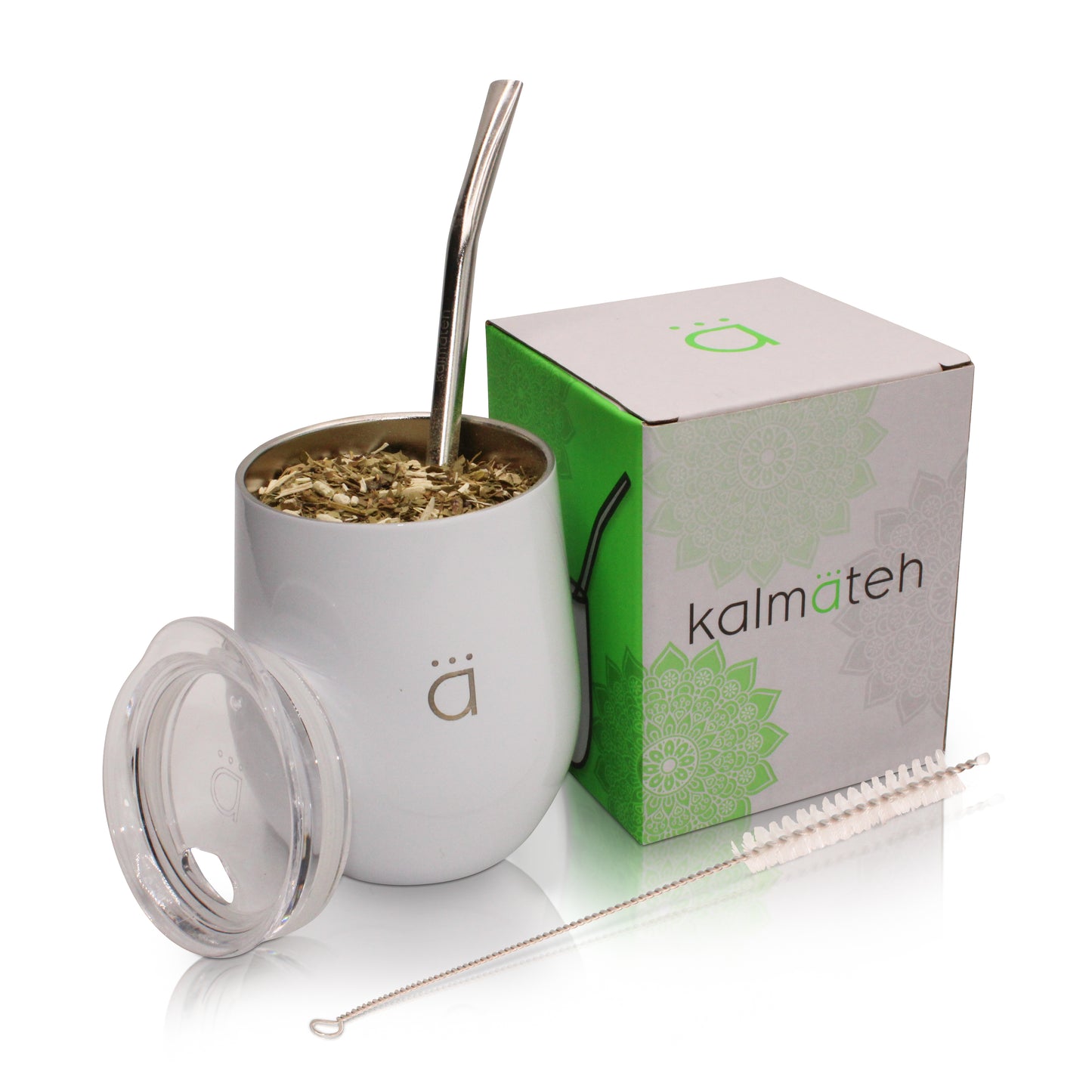 Complete White Yerba Mate Set