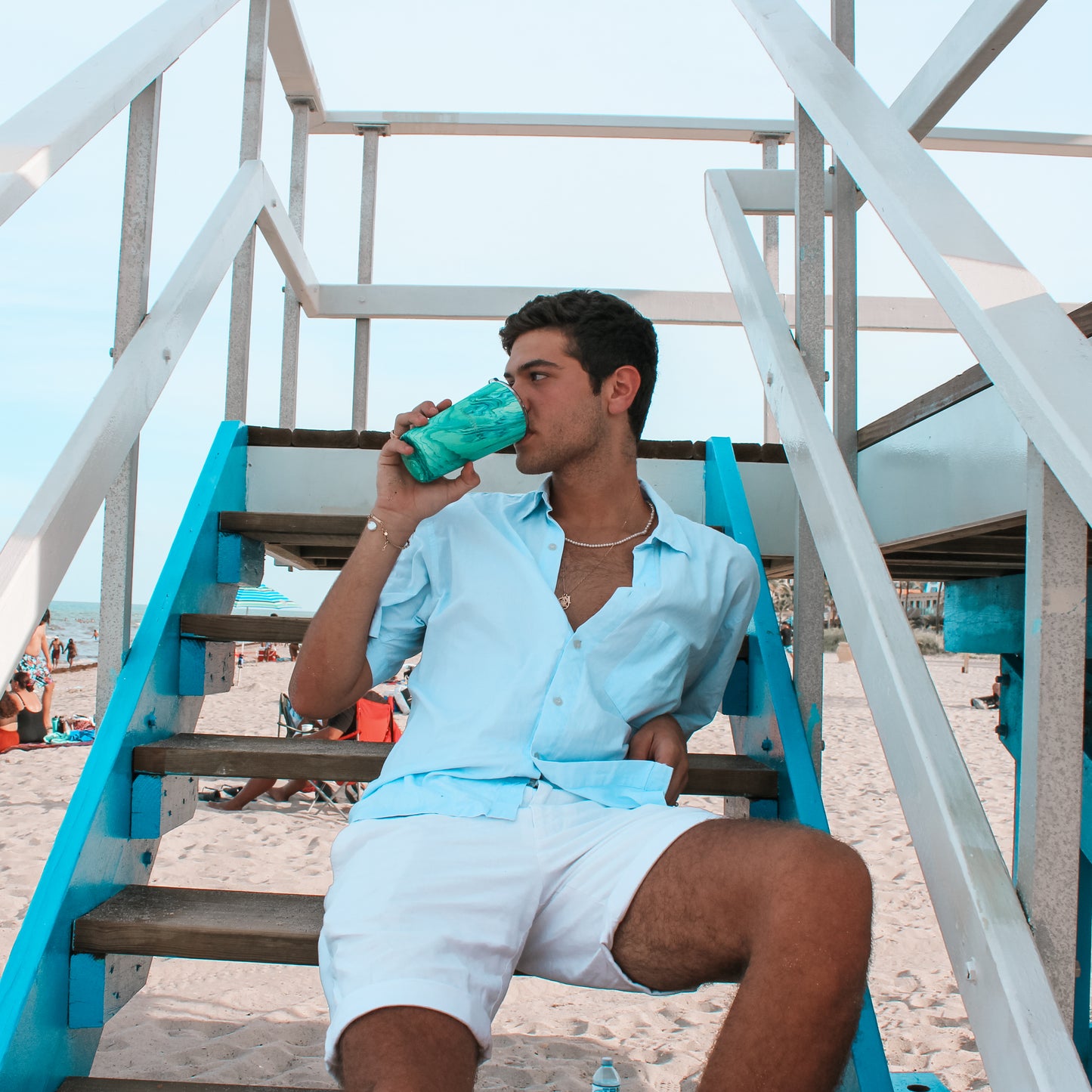 Turquoise Travel Tumbler (with 2 Straws)