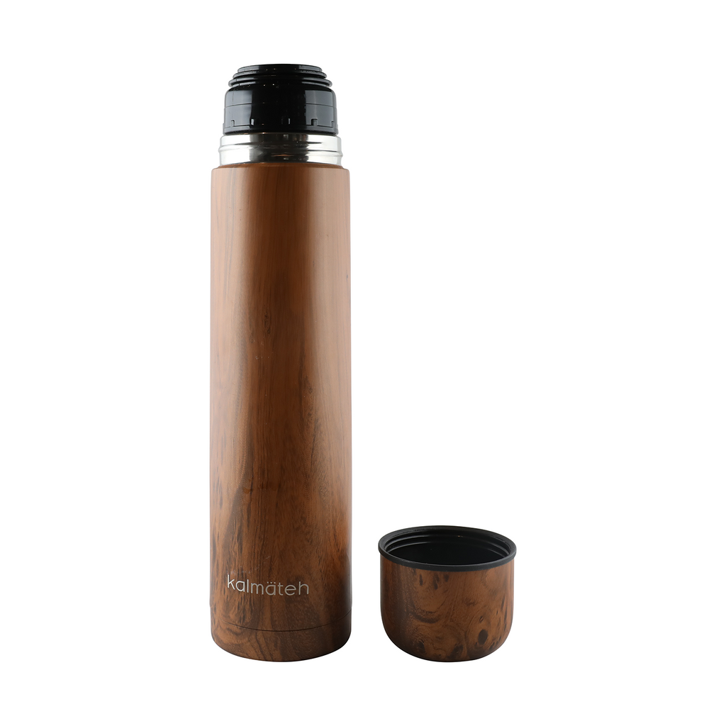 Wood Thermos + 2 Travel Tumblers