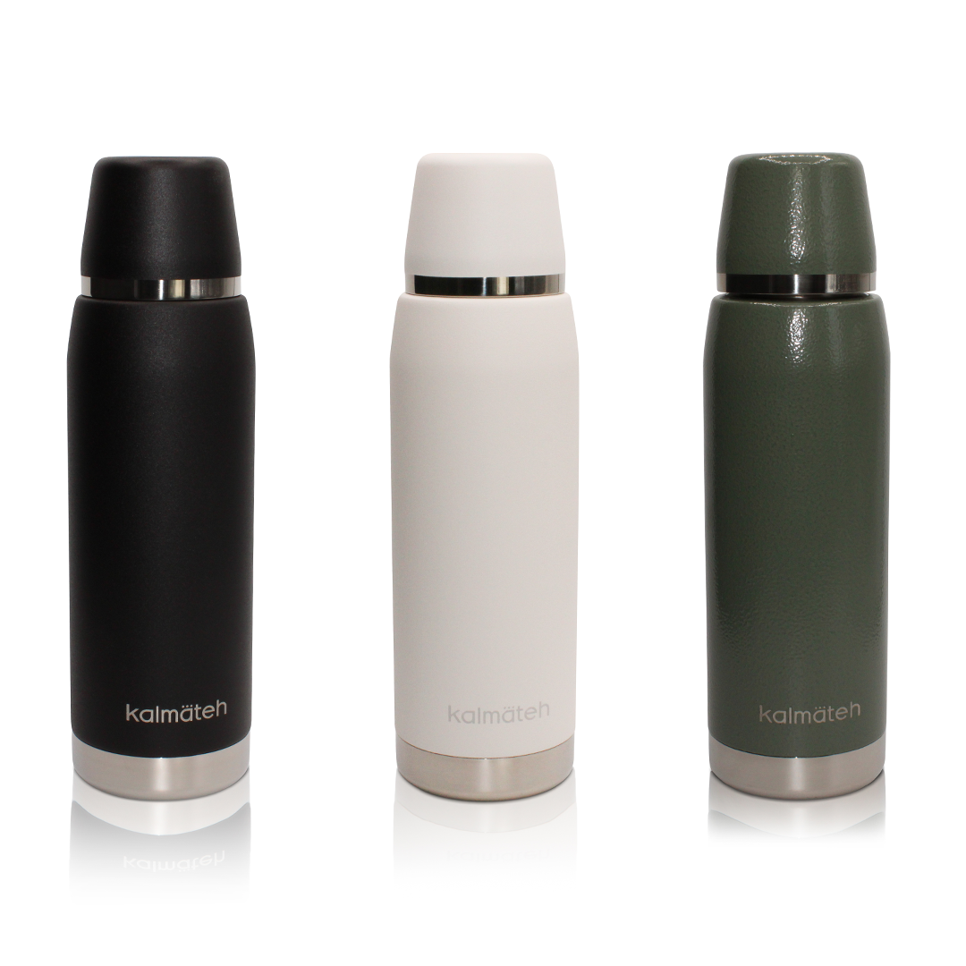 Sport Thermos (760ml)- White, Matte Black & Camo Green