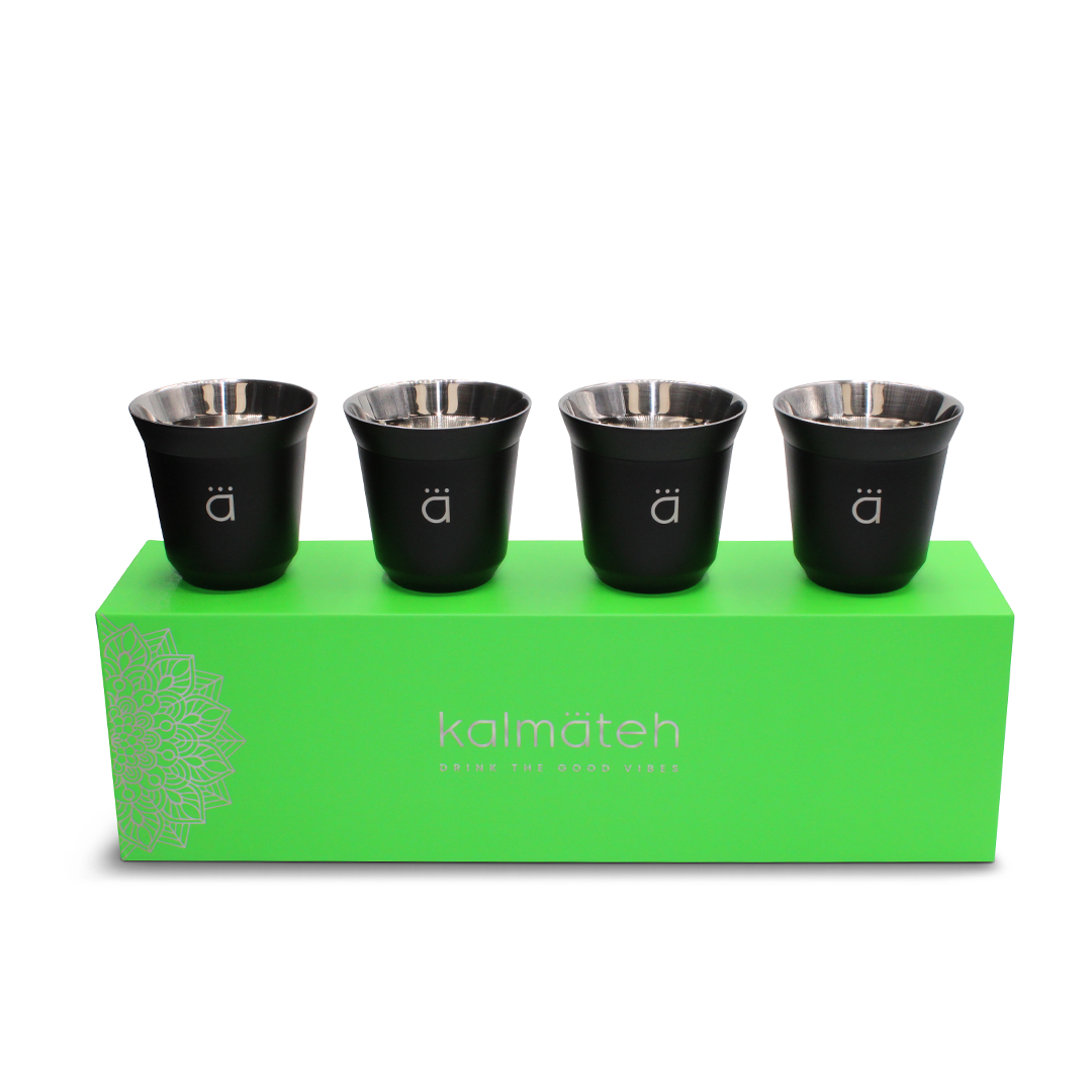 Matte Black Espresso Coffee Cups (Set of 4)- 2.7oz