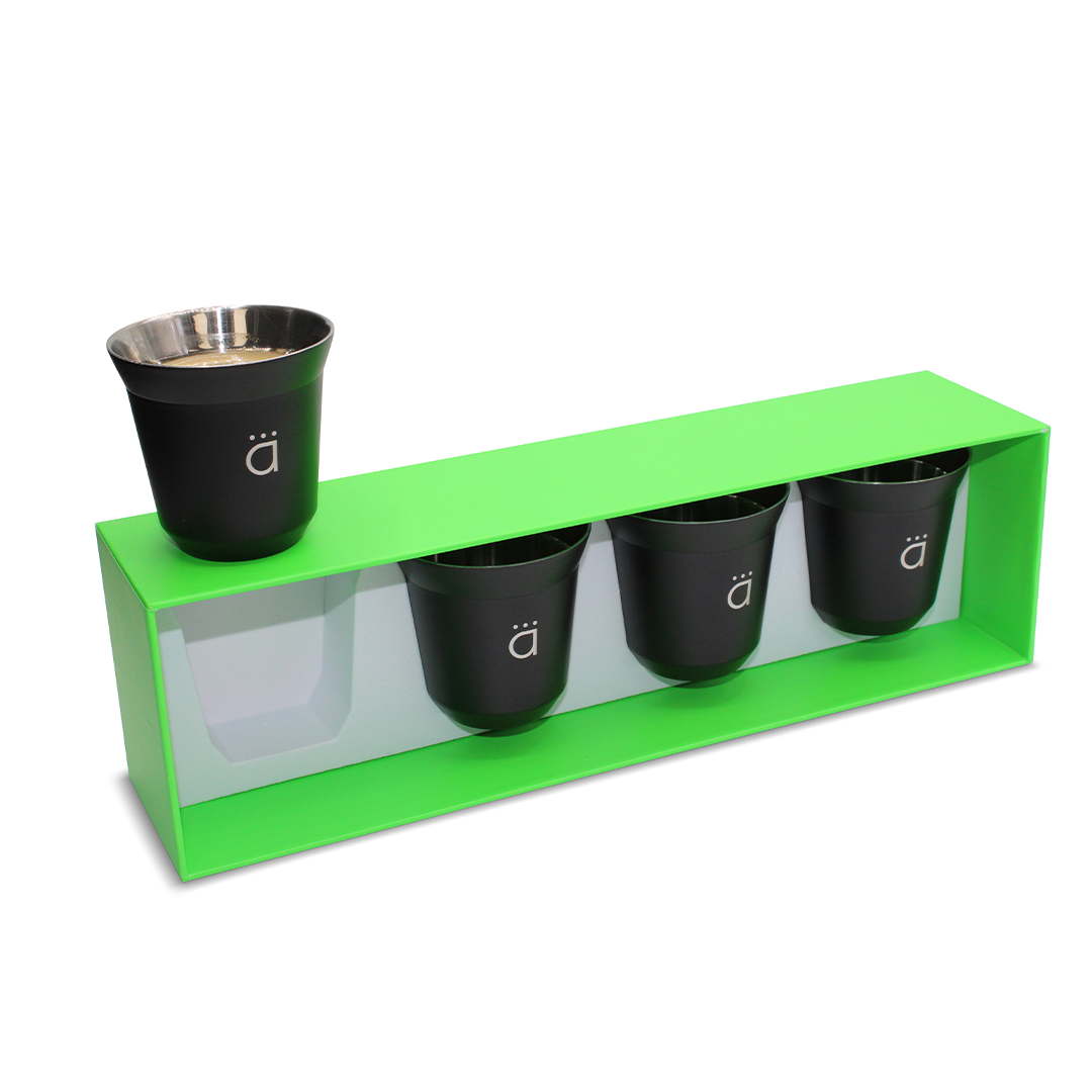 Matte Black Espresso Coffee Cups (Set of 4)- 2.7oz