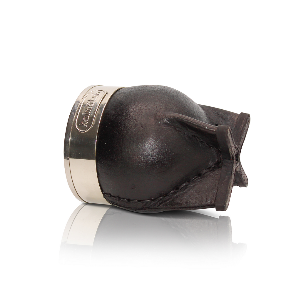 Black Leather Traditional Imperial Mate Gourd with Alpaca Bombilla