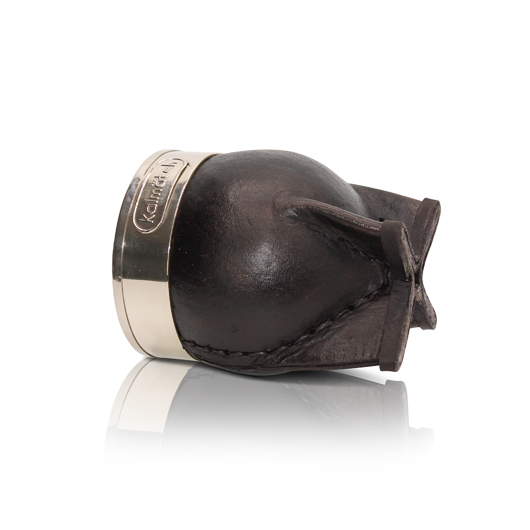 Traditional Imperial Mate Gourd with Alpaca Bombilla- Black Leather