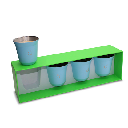 Sky Blue Espresso Coffee Cups (Set of 4)- 2.7oz