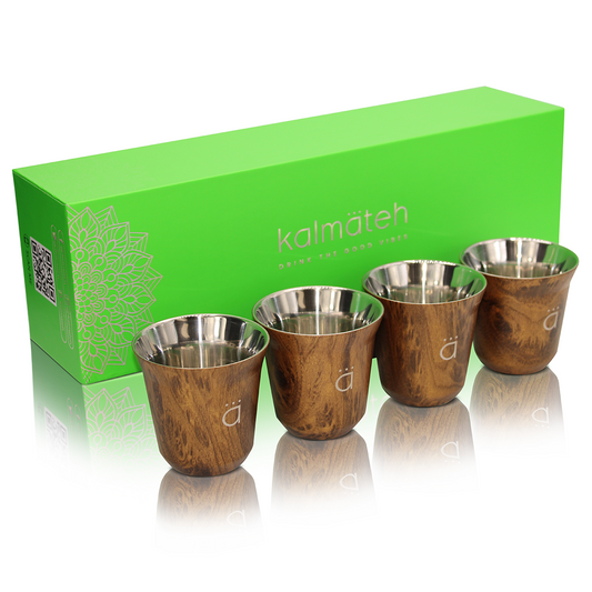 Wood Espresso Coffee Cups (Set of 4)- 2.7oz