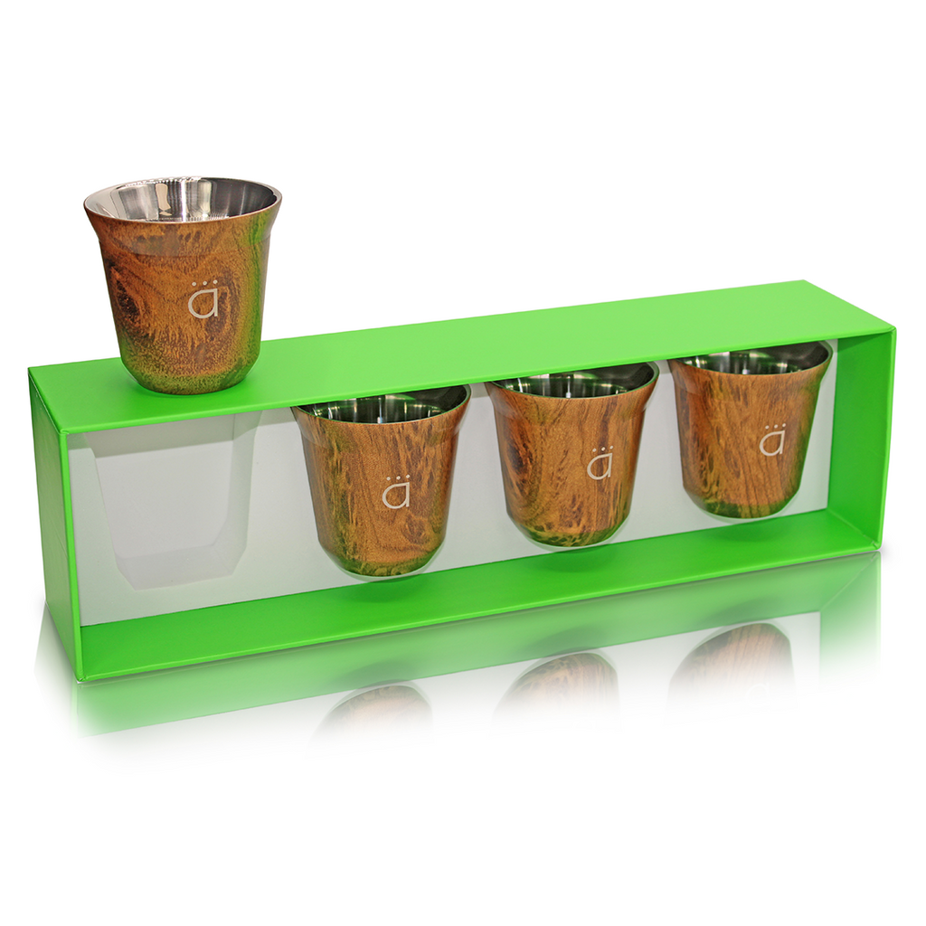 Wood Espresso Coffee Cups (Set of 4)- 2.7oz